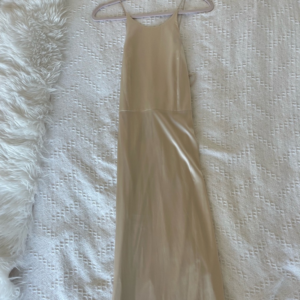 Alice and Olivia champagne dress